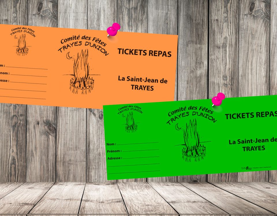 Ticket repas, comité des fêtes de Trayes