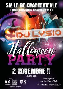 Affiche format A4 soirée DJ à Moutiers sous Chantemerle