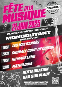 Affiche format A4 Fête de la musique à Moncoutant Sur Sèvre
