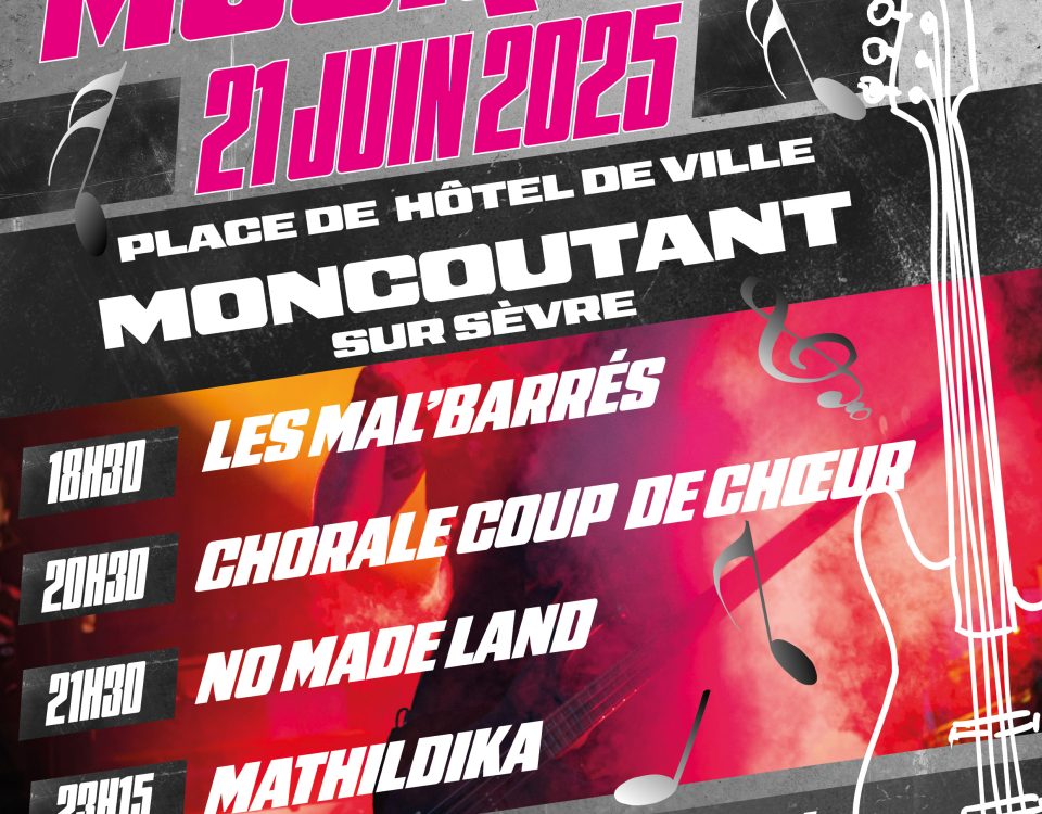Affiche format A4 Fête de la musique à Moncoutant Sur Sèvre